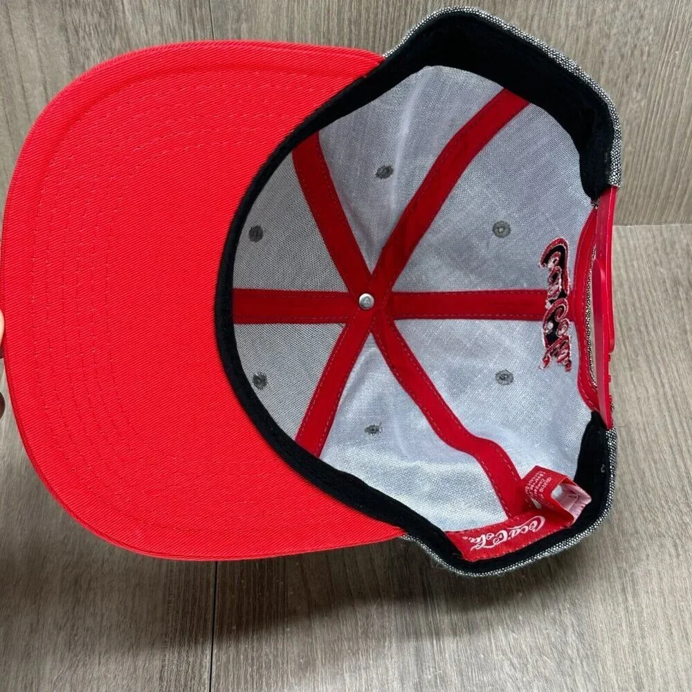 Coca Cola Cap Hat OS Drink Coca Cola In Bottles Atlanta Snap Back Gray Red - Picture 5 of 7